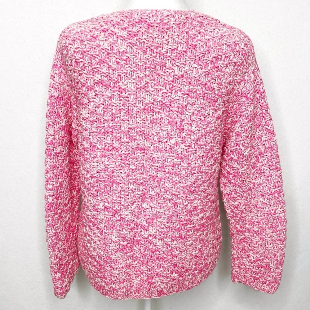 Talbots Vintage Barbie Pink Hand Knit Button Front Chunky Cardigan Sweater - Picture 2 of 5